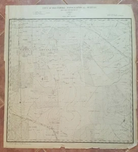 ANTIQUE Map/City of Baltimore Topog. Survey/1897- Garrison & Ashburton Areas - Picture 1 of 10