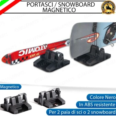 PORTASCI PORTA SCI PORTA SNOWBOARD MAGNETICI TETTO PER MINI CLUBMAN R55 - Immagine 1 di 4