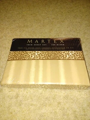 VTG Martex Kenya  Leopard Twin Sheet Set 200 Blend Deep Pockets USA Made Sealed - Image 1 of 4