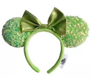 2022 Disney Minnie Ears Kelly Green Sequin Headband New - Picture 1 of 3