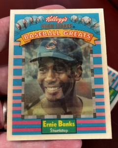 1991 Kellogg's Corn Flakes Baseball Greats Sportflics Ernie Banks Cubs #4