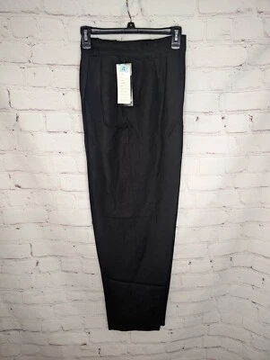 Vintage Giorgio Sant' Angelo Women's Linen Blend Black Dress Pants Size 14 - Изображение 1 из 4