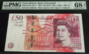50 Pfund Großbritannien. SUPER EDELSTEINQUALITÄT. Pick # 393b. PMG 68 EPQ - Bild 1 von 2