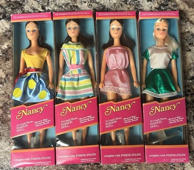 VINTAGE 1980s UNBRANDED NANCY FASHION DOLL & STAND BARBIE CLONE NIP RARE x4 - Image 1 of 4