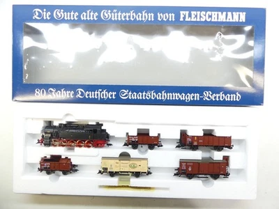 Fleischmann H0 4886 Güterzug-Set, 6-teilig, Licht, DC, NEM, NEU in OVP #61461 - Bild 1 von 4