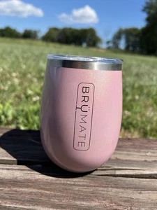 Brumate Uncork’d Glitter Blush Pink 14oz Insulated Wine Tumbler - Picture 1 of 10