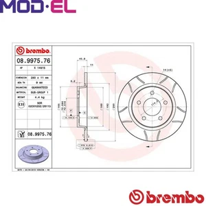 2x BRAKE DISC 08.9975.76 FOR MAZDA 53 L850/L823/L8-VE 1.8L R2AA 2.2L L3Y7 2.3L - Picture 1 of 9