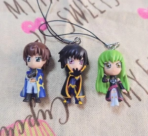 Code Geass figure strap key chain Lot 3 set C.C. Suzaku mascot Japan anime m631 - Picture 1 of 4