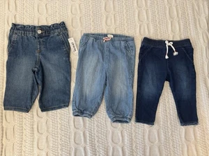 Confezione da tre jeans blu bambina 6/9 H&M Amazon, Cat & Jack - Foto 1 di 7
