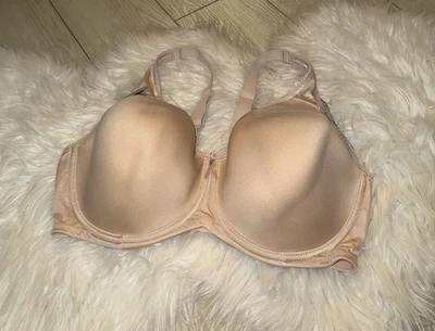 Sutiã feminino Wacoal 853192 básico contorno de beleza camiseta com aro 38DD bege novo - Imagem 1 de 4