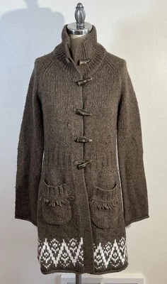 Mossimo Supply Co Cárdigan Suéter Para Mujer’s M Marrón Lana Palanca Botones Bolsillos Foto 1 de 4