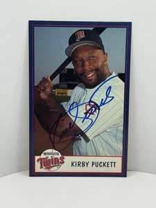 KIRBY PUCKETT SIGNED AUTO MINNESOTA TWINS POSTCARD 3.5x5.5 HOF  - Picture 1 of 2