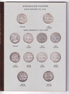 Australia. Florin Set - 1910 to 1963. 57 Coins In Dansco Album. (ex 1932, 34/35) - Picture 1 of 5