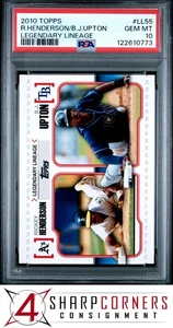 2010 TOPPS LEGENDARY LINEAGE #LL55 RICKEY HENDERSON HOF PSA 10 - Picture 1 of 3