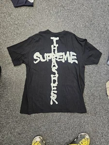 Mint Condition Men’s XL Supreme x Thrasher Black White Cross Logo T-Shirt - Picture 1 of 8