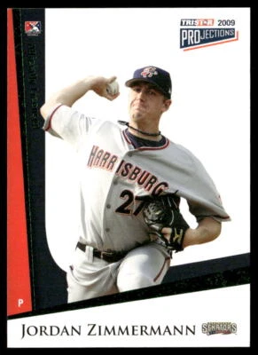Jordan Zimmermann 2009 TriStar PROjections Green #82 50/50 - Harrisburg Senators - Изображение 1 из 2