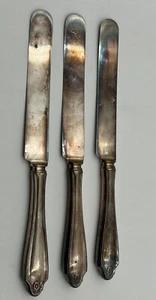 Lote de 3 cuchillos de mantequilla cubiertos de plata georgianos Oneida Community - Imagen 1 de 4
