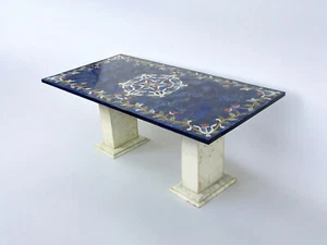 120x60 cm Lapis Lazuli Pietra Dura CouchtischTisch Mosaik table wohnzimmertisch - Bild 1 von 13