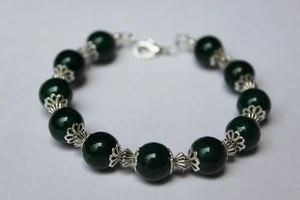 Sehr eleganter tibetanischer Schmuck - 11 Dunkelgrüne Steine - Tibet - Bild 1 von 1