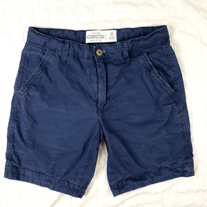 Aeropostale 1987 pantaloncino chino uomo 33 x 10" blu cotone piatto davanti preppy classico - Foto 1 di 8