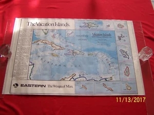 Vintage - The VACATION ISLANDS - EASTERN AIRLINES orig. 60's -70 travel poster - Picture 1 of 6