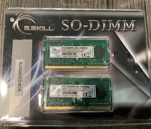 G.Skill PC3-10600 4 GB (2x2GB) SO-DIMM 1333 MHz DDR3 Memory (F3-10666CL9D-8GBSQ) - Picture 1 of 2