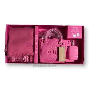 STEVE MADDEN BBABI GESCHENKSET WINTERSCHAL UMHÄNGETASCHE HELLROSA NEU IM KARTON - Bild 1 von 8