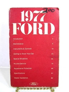 1977 FORD OWNER'S MANUAL Operator Auto Booklet VINTAGE Original Color Ad - Foto 1 di 10