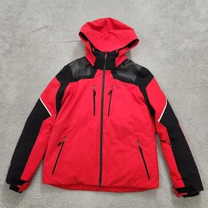 Obermeyer Jacket Men Medium Red Foundation Ski Hooded Full Zip Insulated Outdoor - Picture 1 of 23