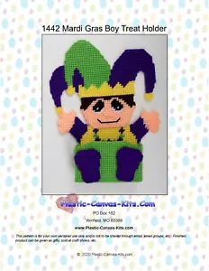 Porta golosinas Mardi Gras Boy - patrón o kit de lona de plástico - Imagen 1 de 1