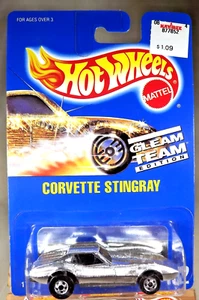 1991 Hot Wheels Blue Card #192 Gleam Team CORVETTE STINGRAY Chrome w/Chrome BWSp - Picture 1 of 5