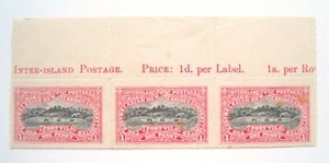 1897 Neu Hebriden Port Vila 1d Interinsel Lokale Post Streifen von 3 Rand Aufdruck - Bild 1 von 2