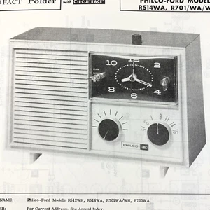 1968 Philco Clock Radio R512WH R514WA Schematic Service Manual Vintage Original - Picture 1 of 2