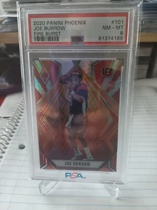 2020 Panini Phoenix JOE BURROW FIRE BURST RC #101 PSA 8! BENGALEN! - Bild 1 von 2