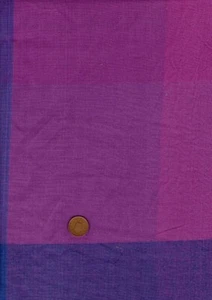 Tela 100 % algodón vintage indio a cuadros grandes púrpura turquesa retazos artesanía - Imagen 1 de 3