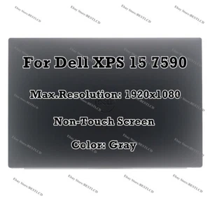 15" FHD LCD Display Non-Touch Screen Assembly Complete For Dell XPS 15 7590 Gray - Picture 1 of 8
