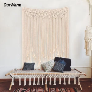 Macrame Wall Hanging Decor Cotton Handmade Woven Tapestry Door Curtain Boho