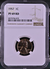 :1957 1C LINCOLN CENT RARE NGC PF-69-RD PROOF BLAZING-RED RARE R3 HIGHEST-GRADES