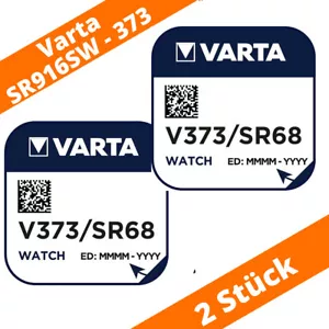 2 x V373 Uhrenbatterie Knopfzelle SR68 SR916SW 1,55V VARTA Neu Silberoxid - Bild 1 von 4