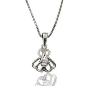 Collier punto luce abito da sera mm 13x10 in argento 925 rodiato con zircone - Foto 1 di 2