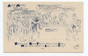 Naked Seamen Getting Uniforms Comic Art Humor Navy Postcard - Picture 1 of 2