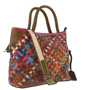 Spring Step L'Artiste November Woven Leather Tote Boho NWT - Imagen 1 de 8