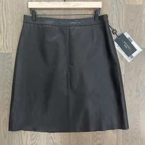 Neu mit Etikett Max Mara Weekend knielanger Lederrock Tiro A-Linie schokobraun 12 - Bild 1 von 7