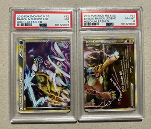 Pokemon Entei & Raikou 91/95 and 92/95 Holo HGSS Legend Unleashed Card PSA - Picture 1 of 2