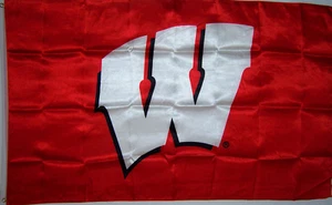 NEW 3ftx5 WISCONSIN BADGERS W NCAA BANNER FLAG - Picture 1 of 3