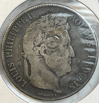 France 1832 A Silver Five 5 Francs Very Fine VF Condition Coin Louis Philippe I - Image 1 of 4