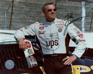 DALE JARRETT SIGNED AUTOGRAPHED 8x10 PHOTO CELEBRATED NASCAR DRIVER BECKETT BAS - Picture 1 of 2
