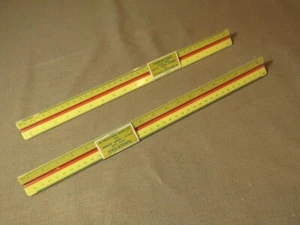 Vintage Lot 2 Lietz 3201 43 Triangular Architect Drafting Rulers West Germany - Picture 1 of 3