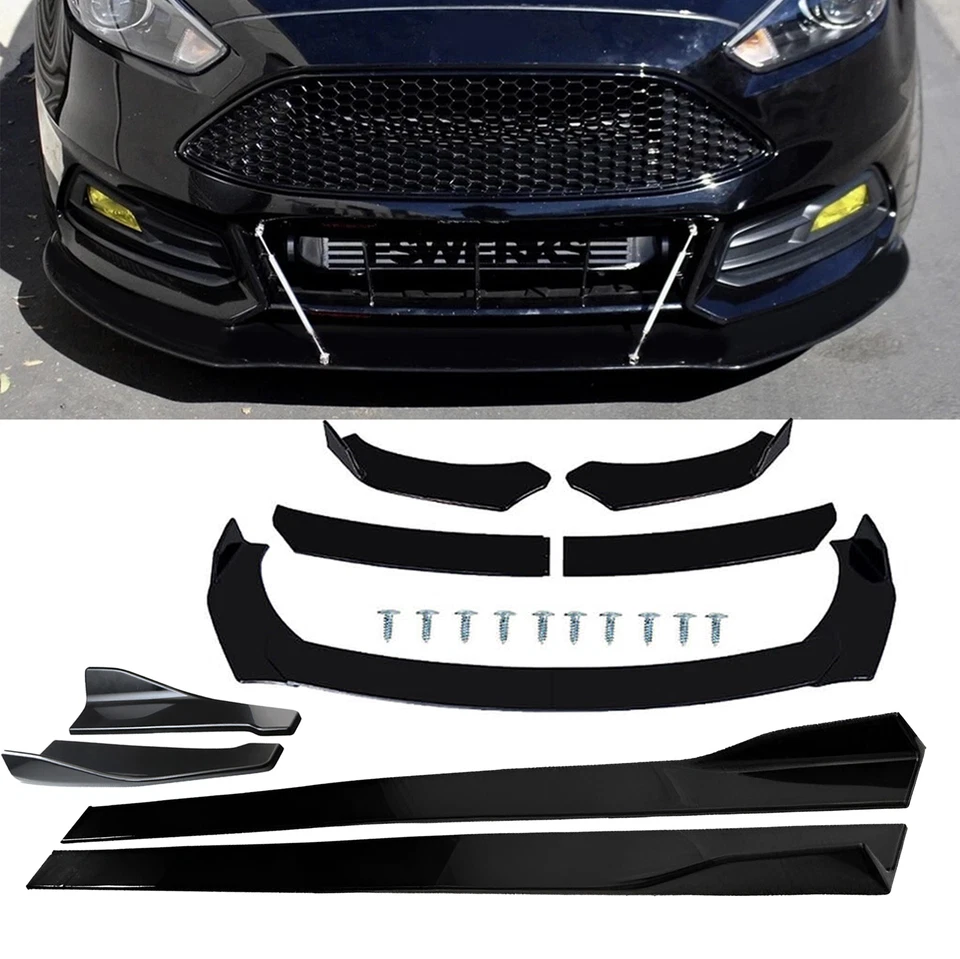 For Ford Focus RS ST Fusion Fiesta Front Bumper Lip Spoiler Splitter Body Kits Foto 1 de 4