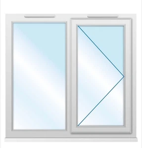 EUROMAX UPVC FENSTER 1200 X 1050 verglast (EIN FESTES FENSTER UND EINE RECHTE ÖFFNUNG - Bild 1 von 4